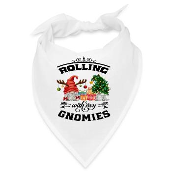 Rolling With My Gnomies Weihnachtsgnom - Bandana - Weiß - Vorne