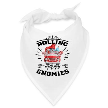 Rolling With My Gnomies Weihnachtsgnom - Bandana - Weiß - Vorne