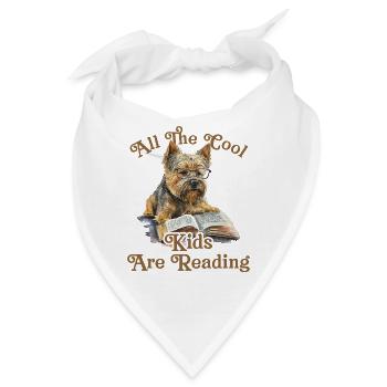 Alle Coolen Kids Lesen Hund - Bandana - Weiß - Vorne