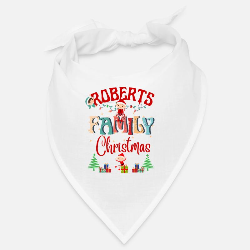 Conception de célébration de Noël de la famille Roberts - Bandana - blanc