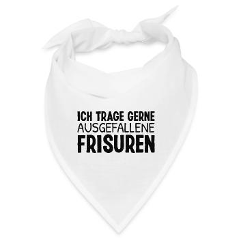 Glatze Ausgefallene Frisur Glatzen Glatzkopf - Bandana - Weiß - Vorne