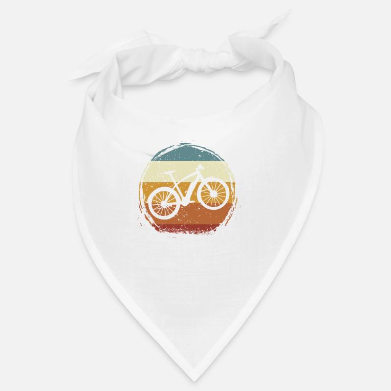 E-Bike, E-VTT, Retro coucher de soleil E-Biker - Bandana - blanc