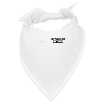 Gefangener Häftling Kostüm Karneval Fasching Knast - Bandana - Weiß - Vorne