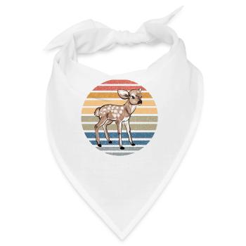 Reh Hirsch Rehkitz Sunset Kinder Waldtier Geschenk - Bandana - Weiß - Vorne