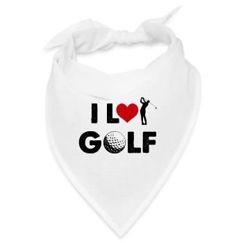 Ich liebe Golf Golf Golf Golf Dad Love Heart Vintage - Bandana - Weiß - Vorne