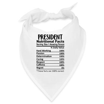 Präsident Nährwertangaben lustig - Bandana - Weiß - Vorne