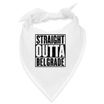 Straight Outta Belgrad Jahrgang - Bandana - Weiß - Vorne