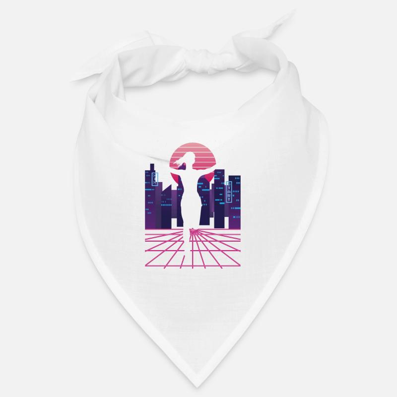 Vaporwave Synthwave Skyline Marathon, Trail Running Bandana