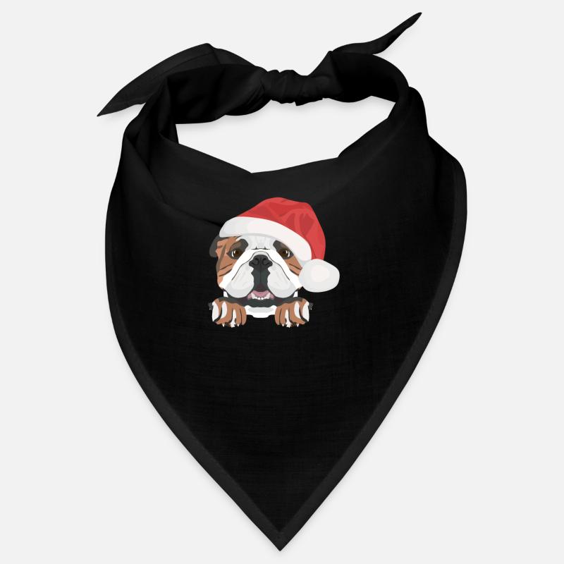 Bouledogue anglais Joyeux Noël Bandana