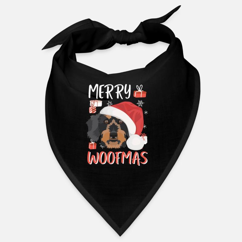 Teckel à poil dur Joyeux Noël Bandana