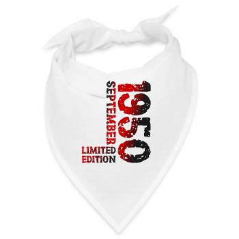 1950 September Limited Edition 73. Geburtstag Deko - Bandana - Weiß - Vorne