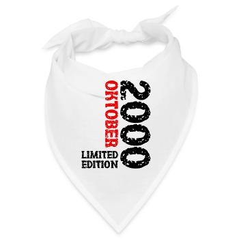 2000 Oktober Limited Edition 23. Geburtstag Deko - Bandana - Weiß - Vorne