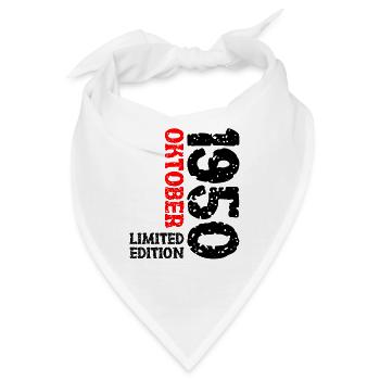 1950 Oktober Limited Edition 73. Geburtstag Deko - Bandana - Weiß - Vorne