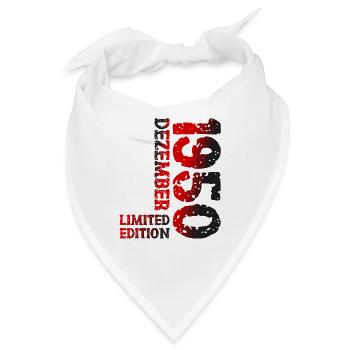 1950 Dezember Limited Edition 73. Geburtstag Deko - Bandana - Weiß - Vorne