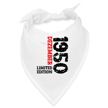 1950 Dezember Limited Edition 73. Geburtstag Deko - Bandana - Weiß - Vorne