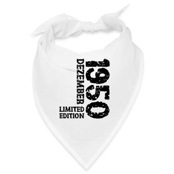 1950 Dezember Limited Edition 73. Geburtstag Deko - Bandana - Weiß - Vorne