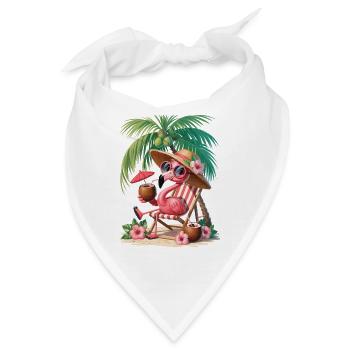 Flamingo im Sommerurlaub Urlaub - Bandana - Weiß - Vorne