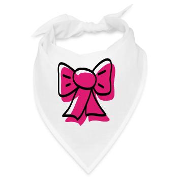 Pinke Schleife - Bandana - Weiß - Vorne