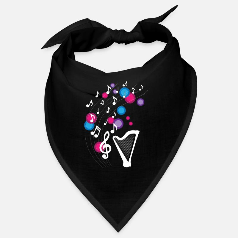 Conception de notes de musique de harpe pour musiciens de harpe Bandana