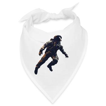 Schwebender Astronaut Silhouette Schwerelosigkeit - Bandana - Weiß - Vorne