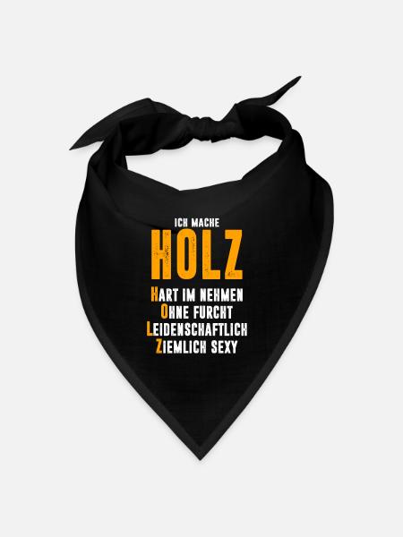 Holz - Bandana Dreieckstuch - Schwarz