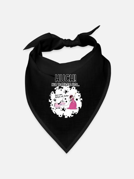 Nur Verrückte hier - Bandana Dreieckstuch - Schwarz