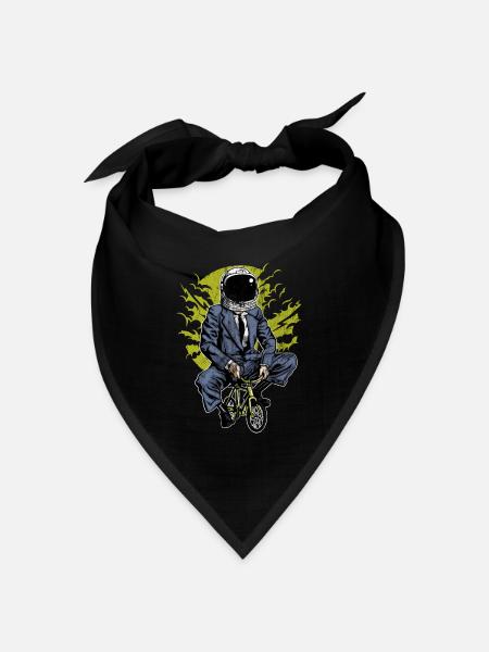 ZUM MOND FAHREN - Astronauten Radfahrer Geschenk - Bandana Dreieckstuch - Schwarz