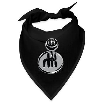 Gangschaltung - Autosport - Bandana Dreieckstuch - Schwarz - Vorne