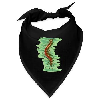 giftiger Skolopender Hundertfüsser Krabbeltier - Bandana Dreieckstuch - Schwarz - Vorne