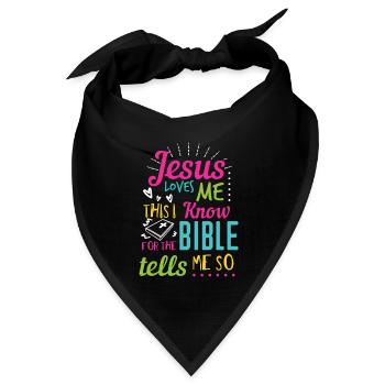 Jesus Design Ja Jesus liebt mich Geburtstagsgeschenkidee - Bandana Dreieckstuch - Schwarz - Vorne