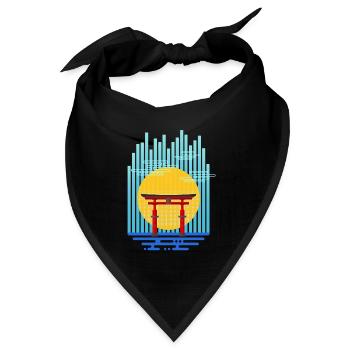 Torii (Streifen) 01 - Bandana Dreieckstuch - Schwarz - Vorne