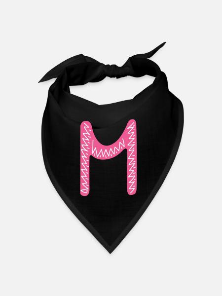 Buchstabe M - Bandana Dreieckstuch - Schwarz