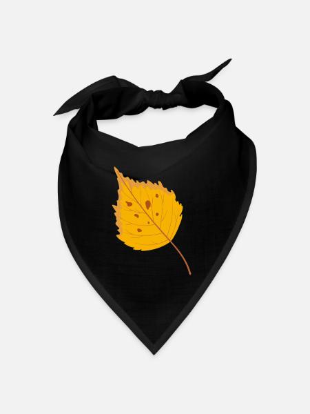 Birkenblatt - Bandana Dreieckstuch - Schwarz