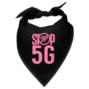 Stoppt 5G Gegner Netzwerk Strahlung Mobilfunk - Bandana Dreieckstuch - Schwarz - Vorne