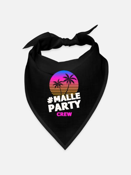 malle party crew bunt - Bandana Dreieckstuch - Schwarz