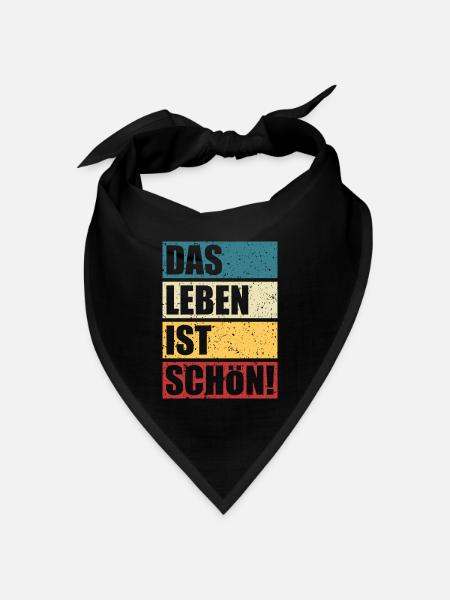 Das Leben ist schön - Bandana Dreieckstuch - Schwarz