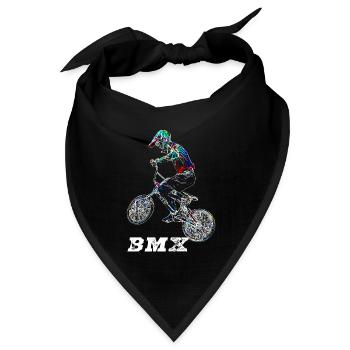 BMX Race Racing Mountainbike Motocross - Bandana Dreieckstuch - Schwarz - Vorne