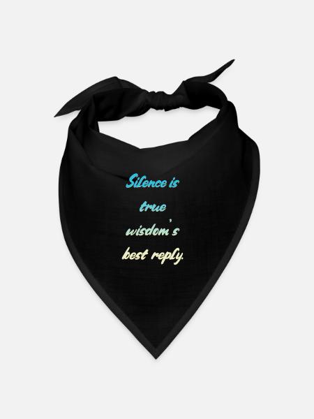 Schweigen Spruch - Bandana Dreieckstuch - Schwarz