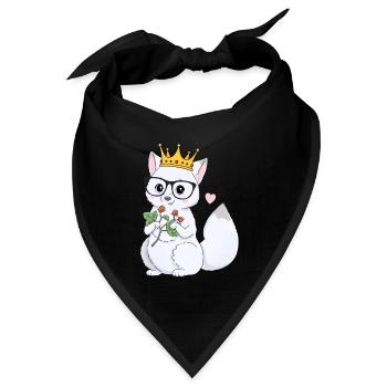 Niedlicher Polarfuchs - Bandana Dreieckstuch - Schwarz - Vorne