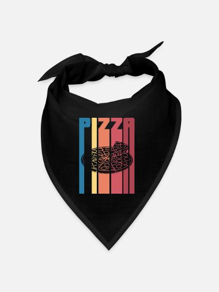 pizza retro colourful Design for a pizza retro - Bandana Dreieckstuch - Schwarz