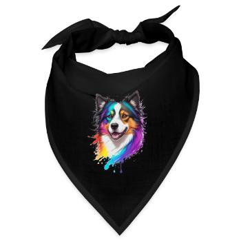 Collie - Bandana Dreieckstuch - Schwarz - Vorne