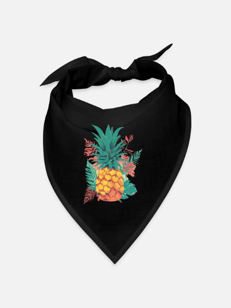 Tropische Fiesta: Ananas-Party! - Bandana Dreieckstuch - Schwarz
