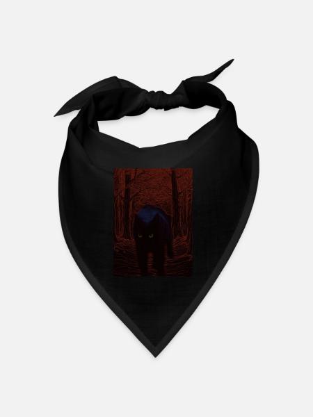 Schwarze Nachtkatze - Bandana Dreieckstuch - Schwarz