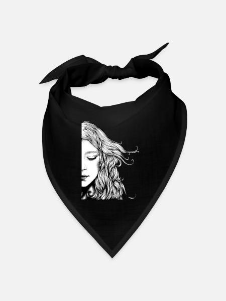 Träumend - Bandana Dreieckstuch - Schwarz