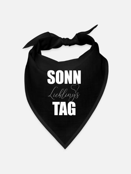 Sonntag Lieblingstag Herz - Bandana Dreieckstuch - Schwarz