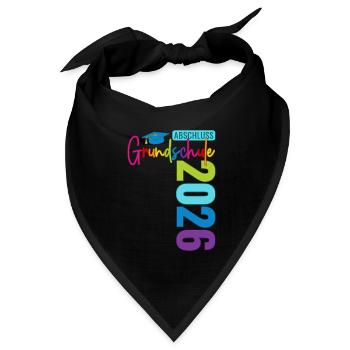 Grundschule Abschluss 2026 - Bandana Dreieckstuch - Schwarz - Vorne