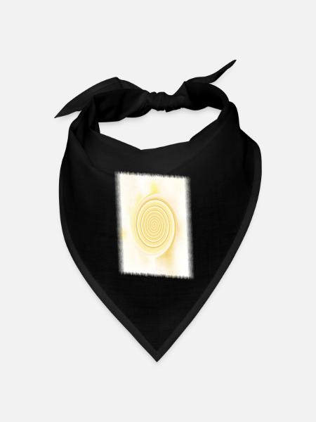 Gelbe Spirale Sonnenkreis - Bandana Dreieckstuch - Schwarz