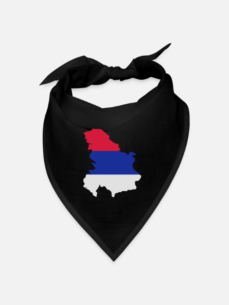 Serbien - Bandana Dreieckstuch - Schwarz