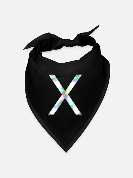 X - Regenbogen - Bandana Dreieckstuch - Schwarz