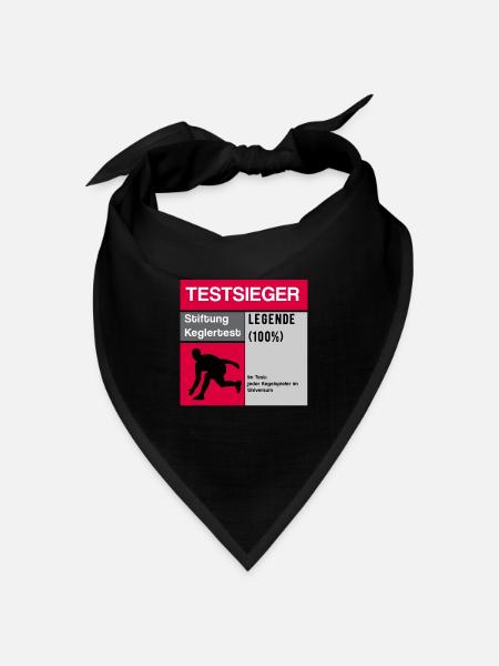 Testsieger Kegel Legende kegeln Geschenkidee - Bandana Dreieckstuch - Schwarz